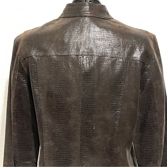 VINTAGE I.E. Woman 100% Leather Brown Jacket Size L - Picture 6 of 15